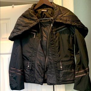 LA Femme Black Puffer Coat with Insulated Hood
